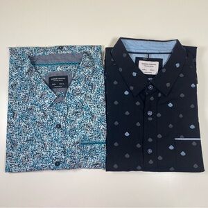 Lot of 2 - Sunrise Kingdom Men's Cotton Short Sleeve Button‎ Down Shirts Size L